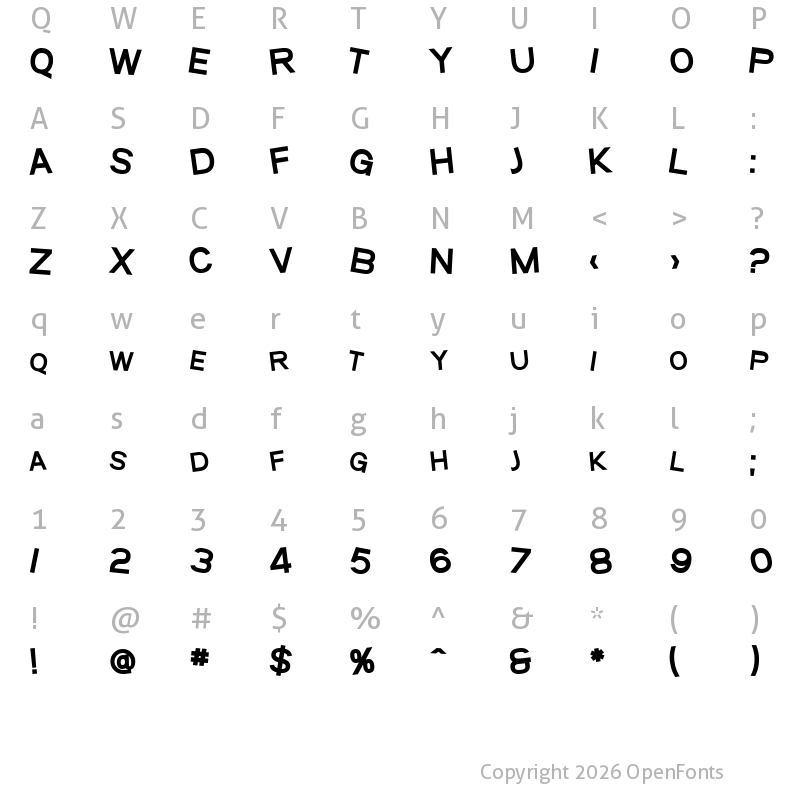Character Map of SF Beaverton SC Heavy