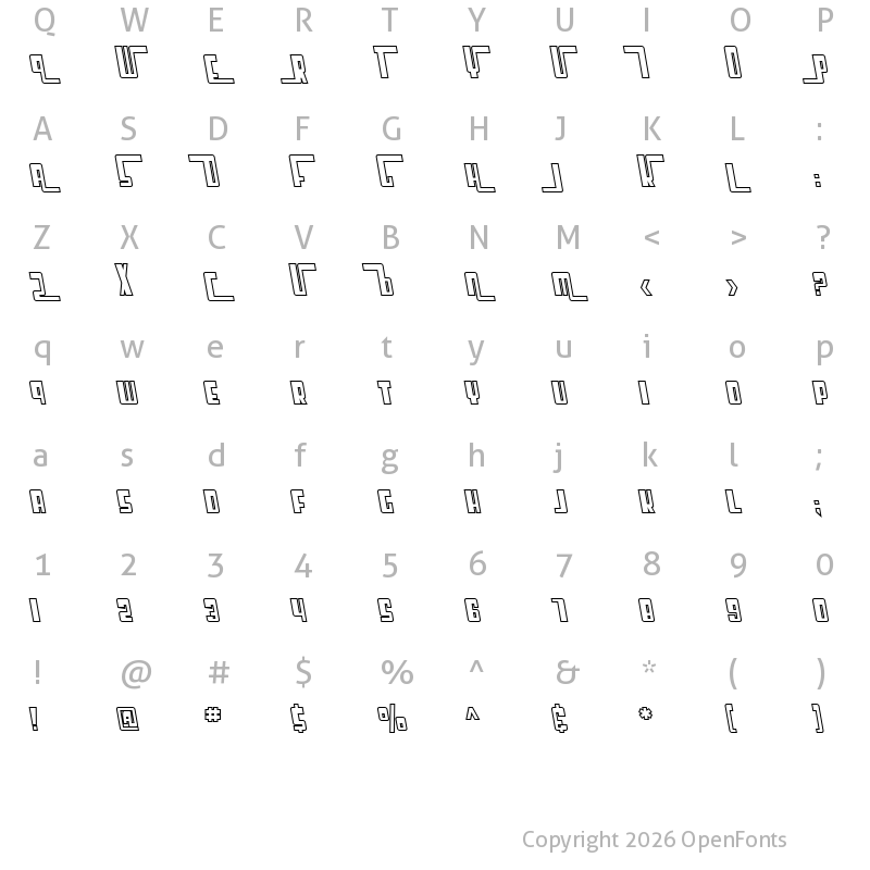 Character Map of SF Cosmic Age Outline Oblique