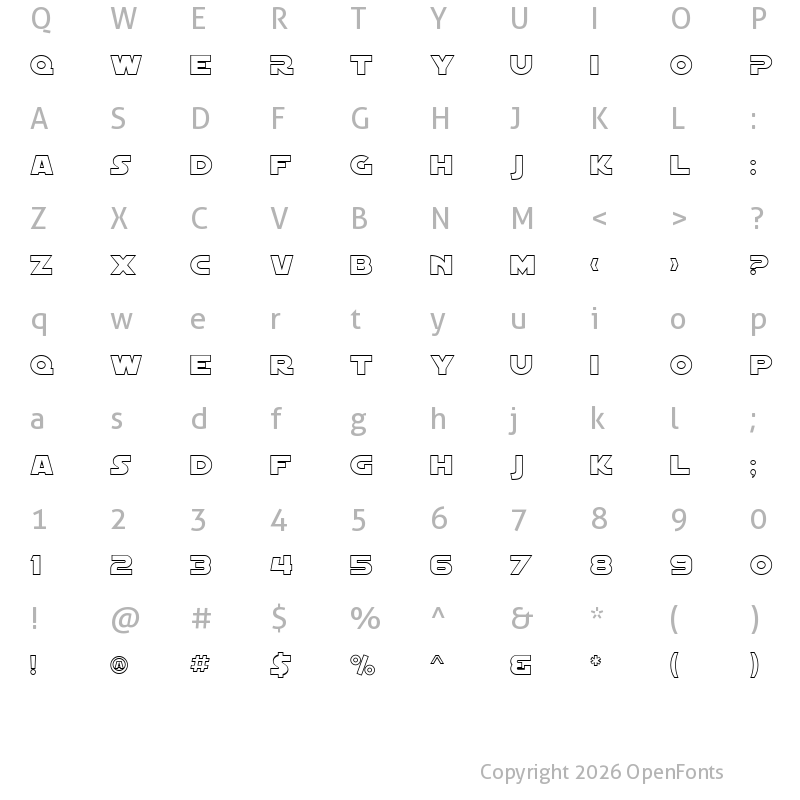 Character Map of SF Distant Galaxy Outline Regular
