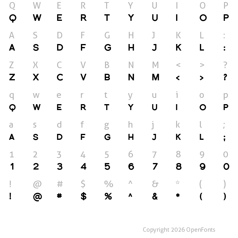 Character Map of SF Florencesans SC Black Black