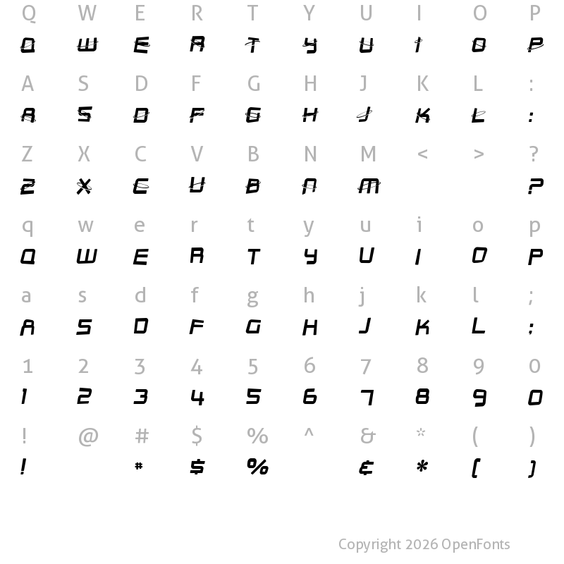 Character Map of SF Outer Limits Distorted Regular