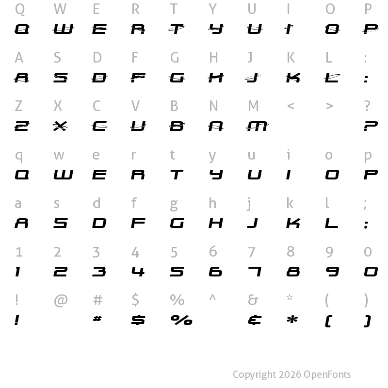 Character Map of SF Outer Limits Extended Regular