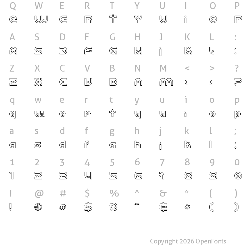 Character Map of SF Planetary Orbiter Outline Regular