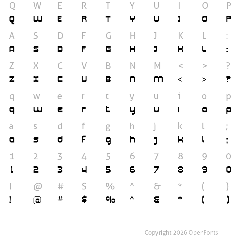 Character Map of SF Plasmatica Ext Regular