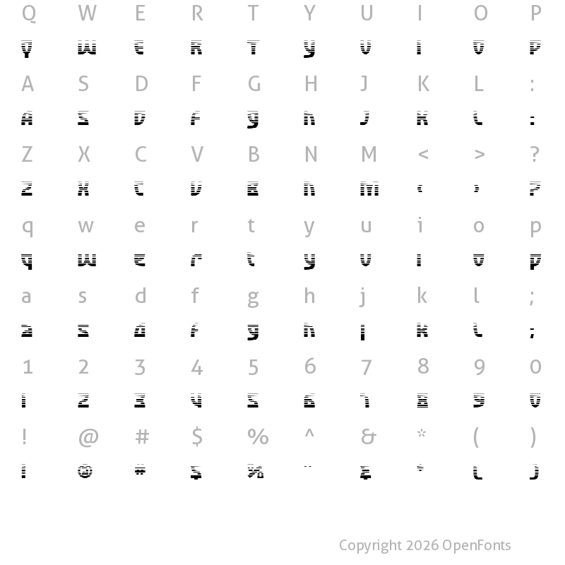 Character Map of SF Retroesque FX Regular