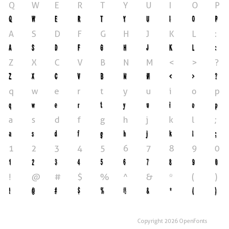 Character Map of Shadow Catcher Regular