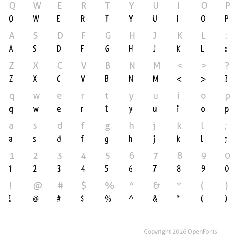 Character Map of Shaky Hand Some Comic Regular