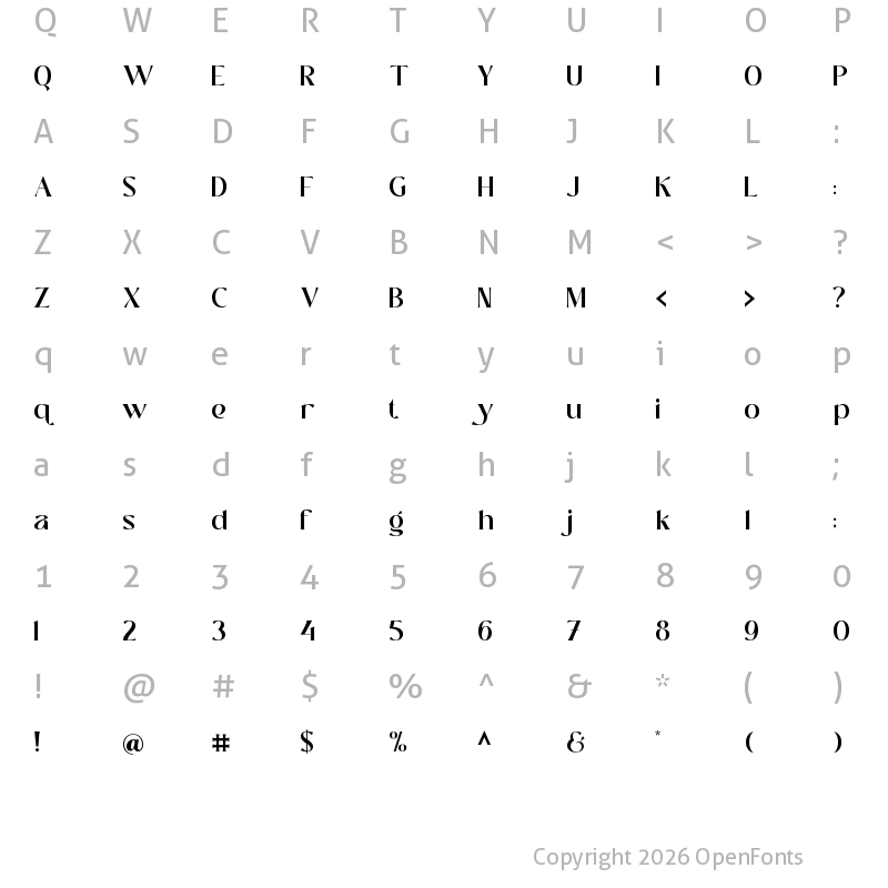 Character Map of Shallota Bold