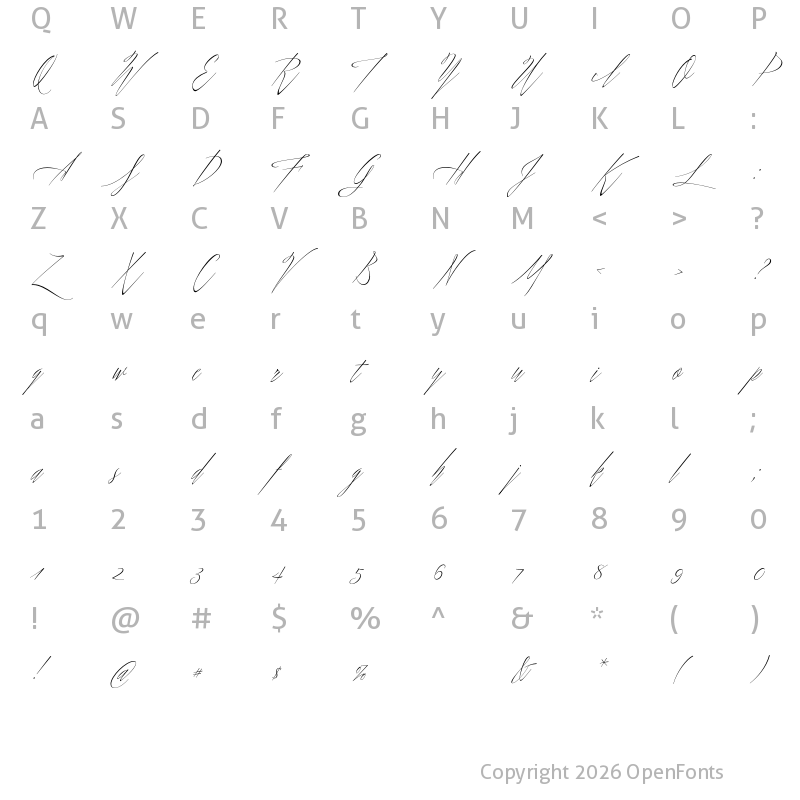 Character Map of Shameless Deluxe Regular