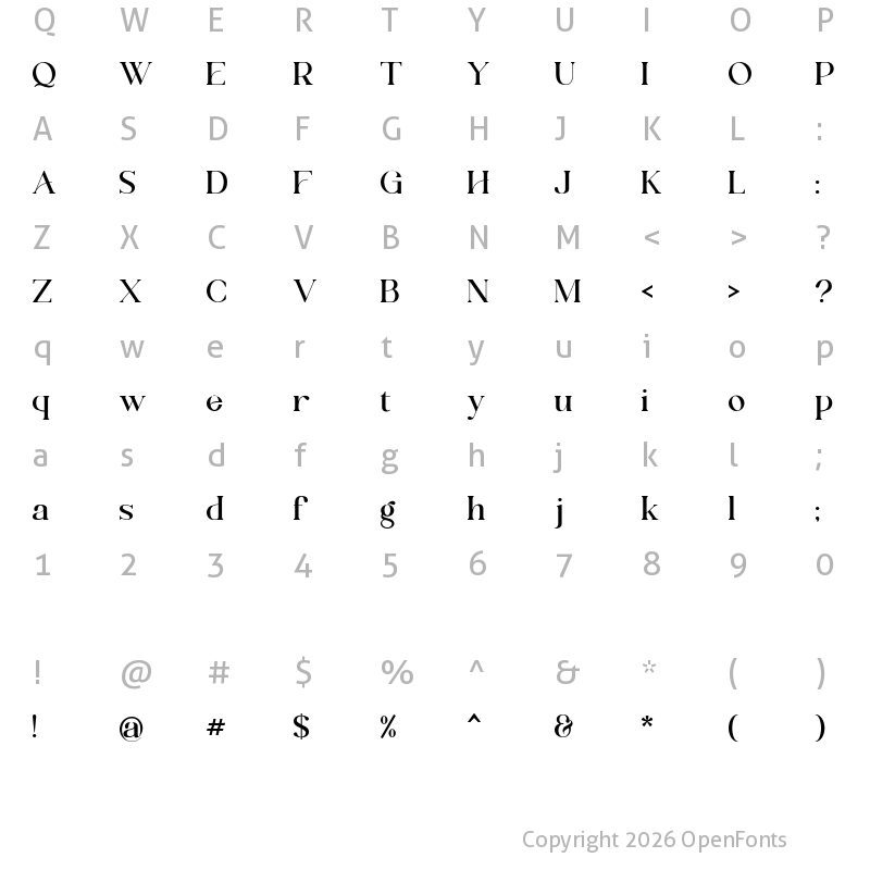 Character Map of Shandora DEMO Regular