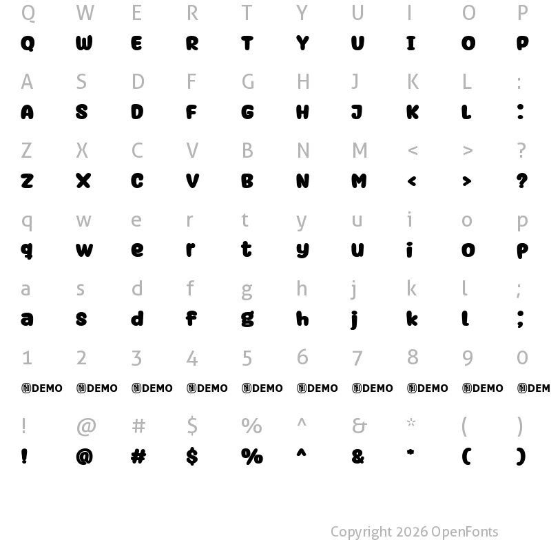 Character Map of Shanty House Regular