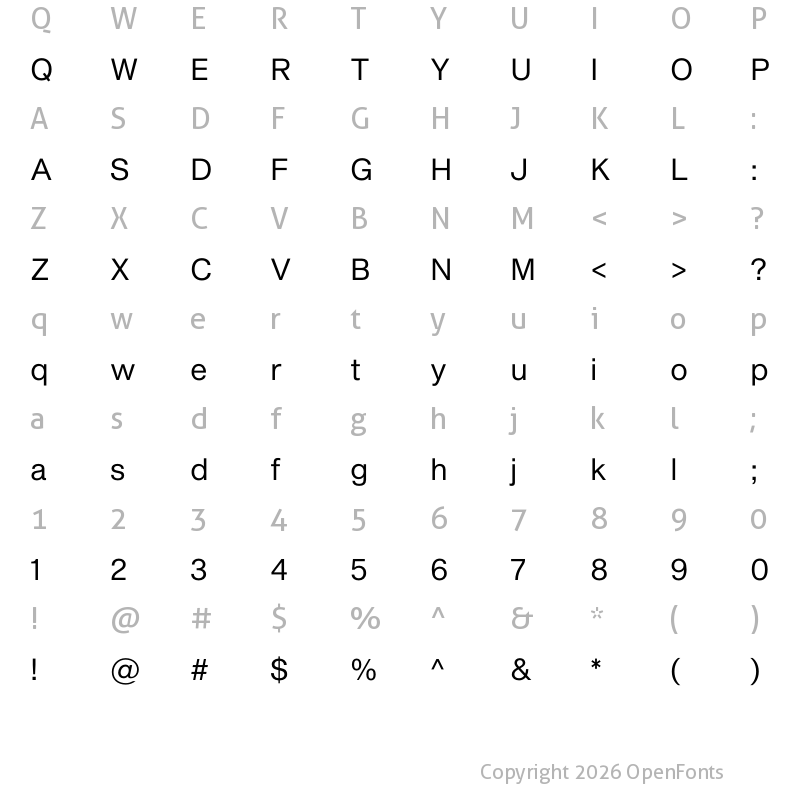 Character Map of Shapiro 35 Feather Text
