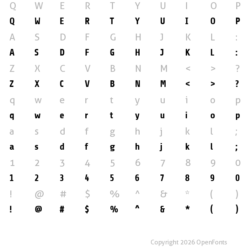 Character Map of Share Bold