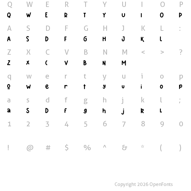 Character Map of Sharkines Demo Regular