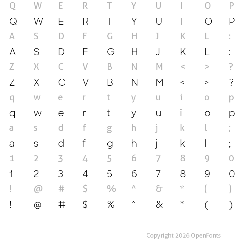 Character Map of Sharp Sans Book