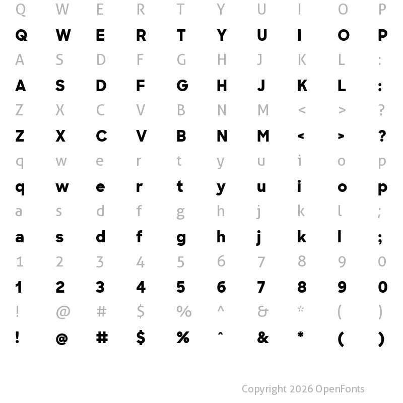 Character Map of Sharp Sans Extrabold