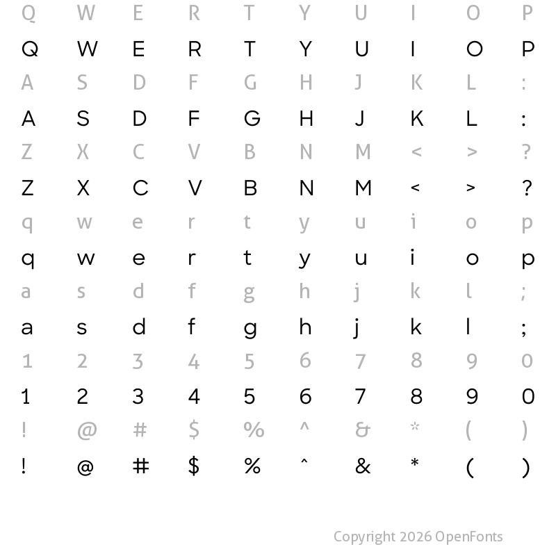 Character Map of Sharp Sans KIDS Medium