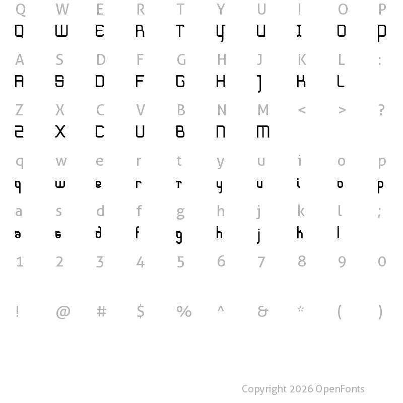 Character Map of sharpedge Regular