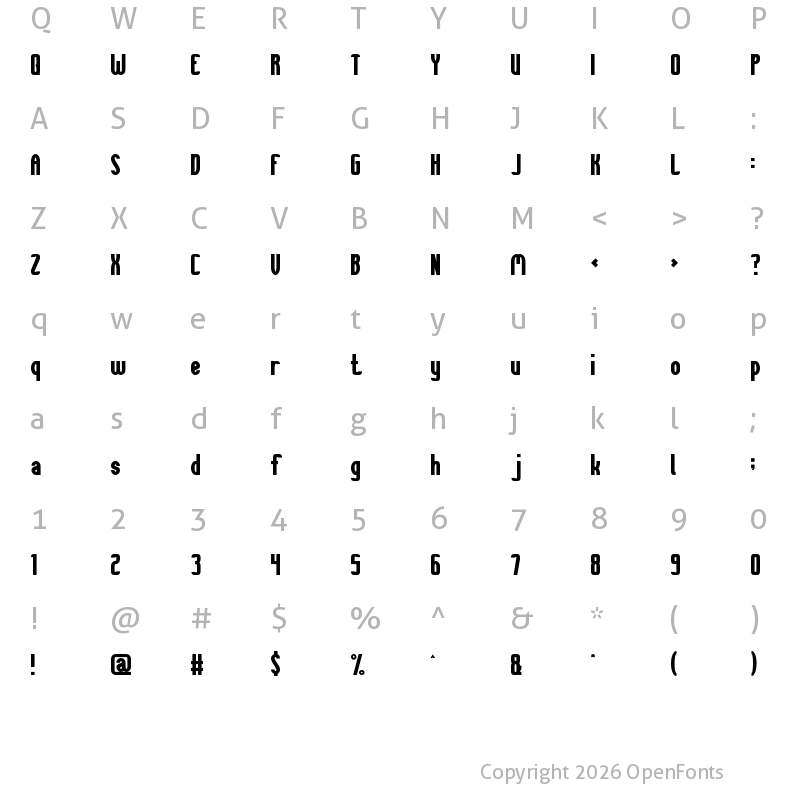 Character Map of She Is Beautiful Regular