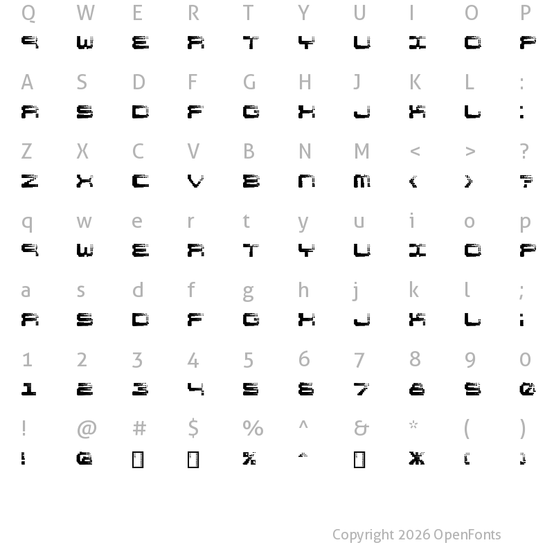 Character Map of Shift Regular