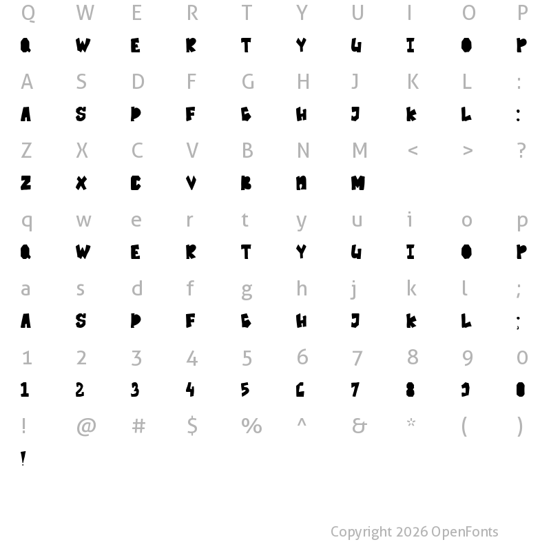 Character Map of SHIPPUDEN Regular