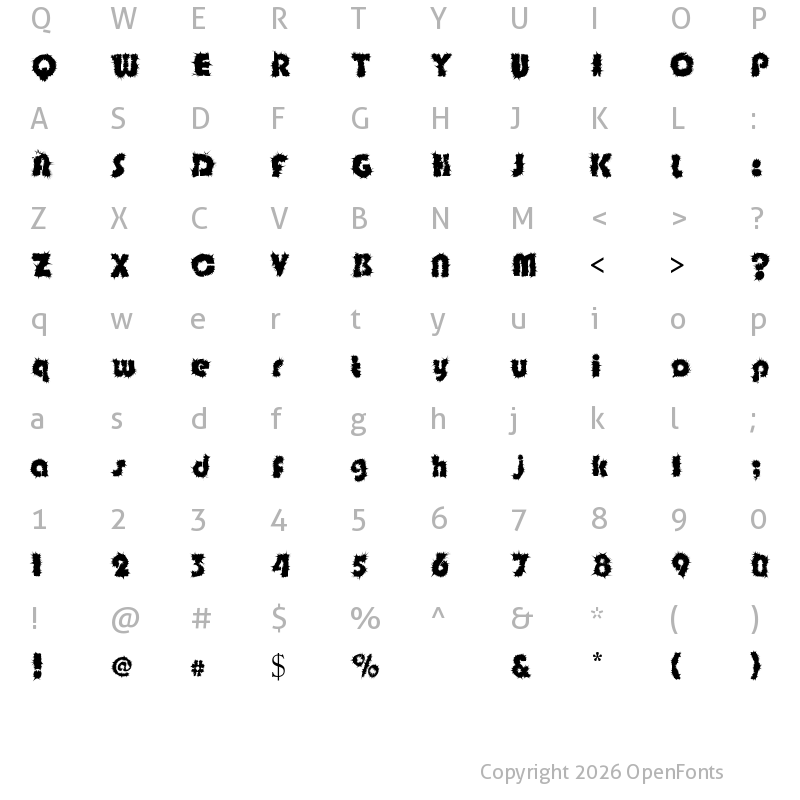 Character Map of ShockFloyd Regular