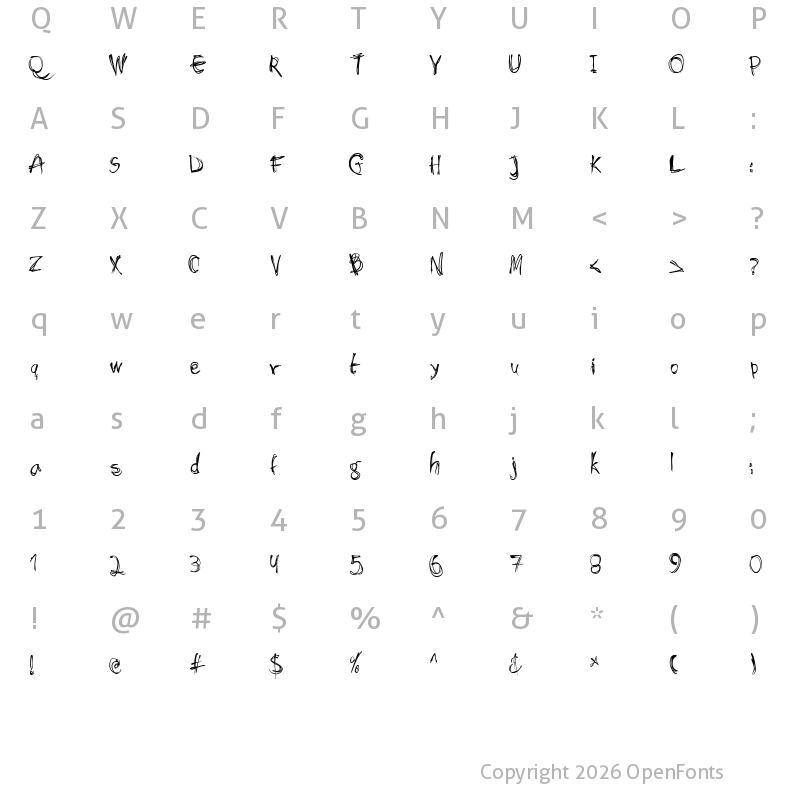 Character Map of Shockheaded Regular