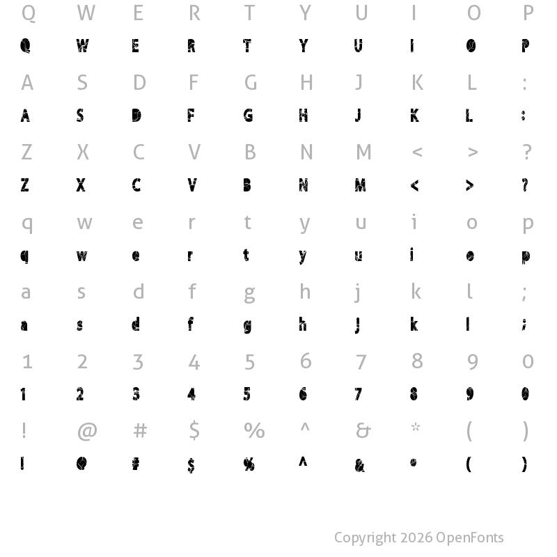 Character Map of Shockvetica Regular