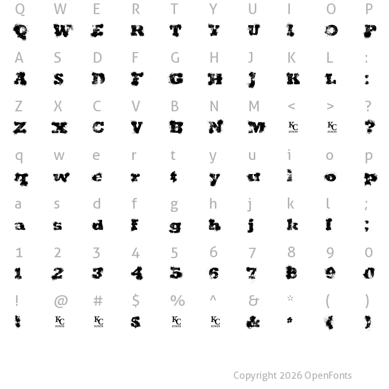 Character Map of Shotgun Wedding Regular