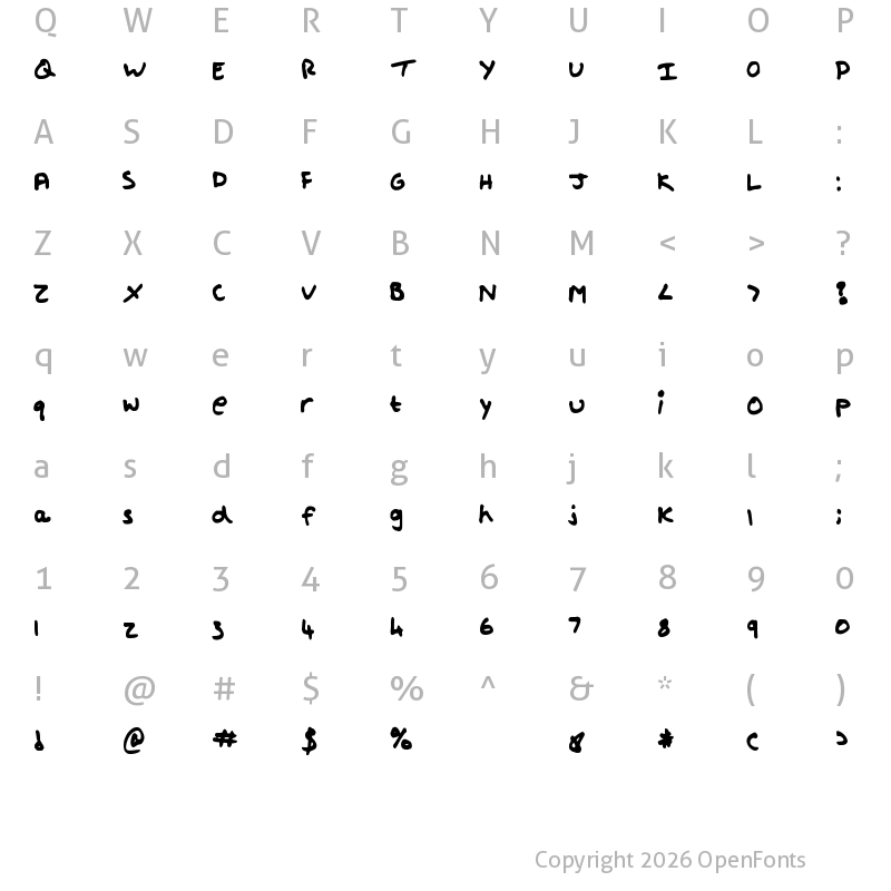 Character Map of Shout Medium