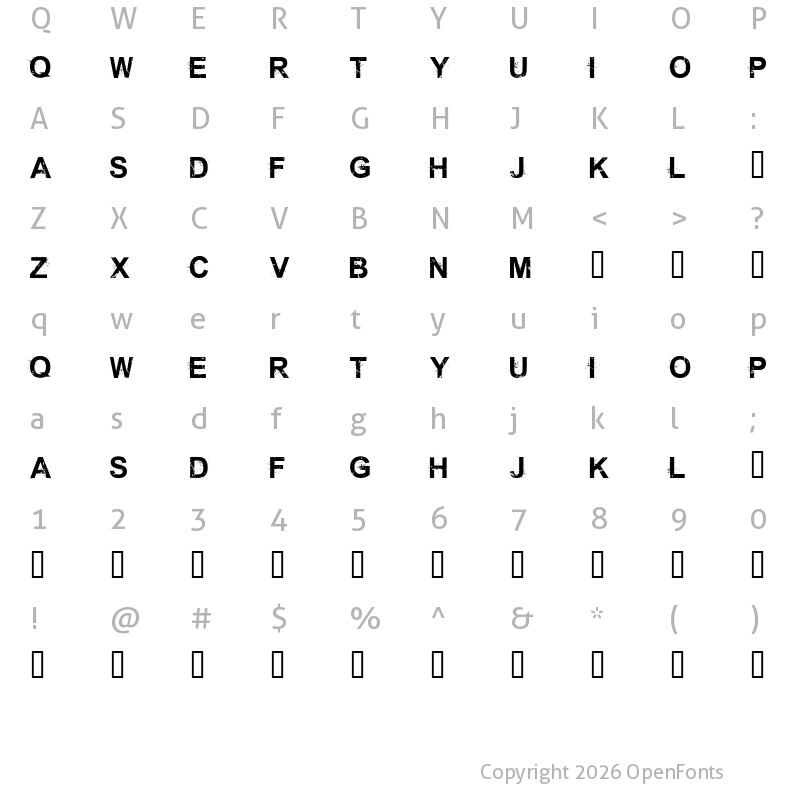 Character Map of Shrapnel Regular