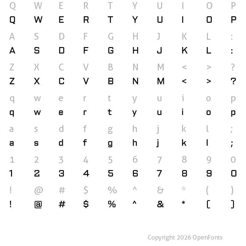 Character Map of Shuttleblock Medium