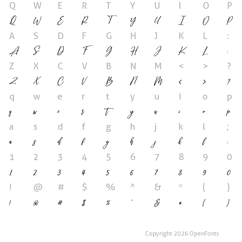 Character Map of Sidenty Italic Regular