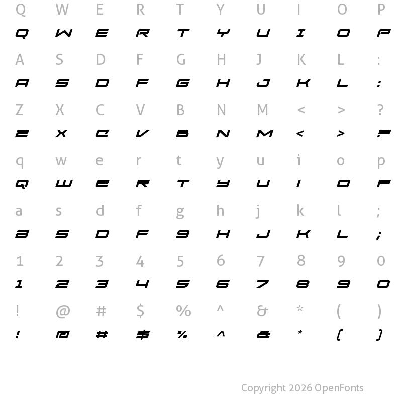 Character Map of Siegra Regular