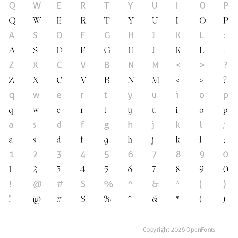 Character Map of Sigurd Light