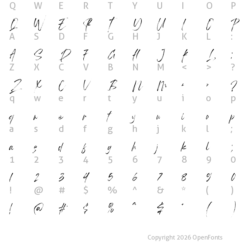 Character Map of Silence Personal Use Only !!! Regular