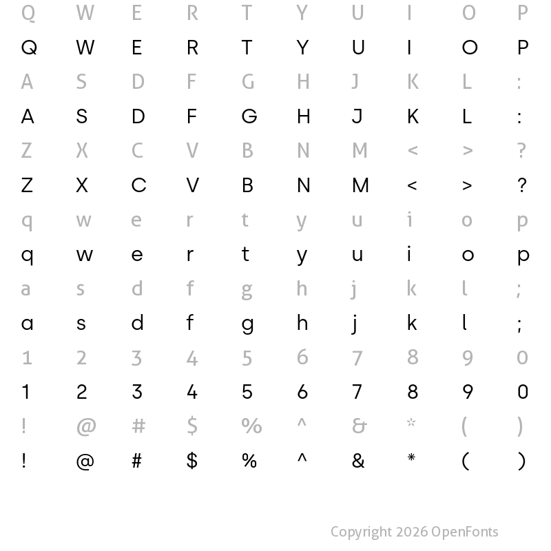 Character Map of Silka Regular