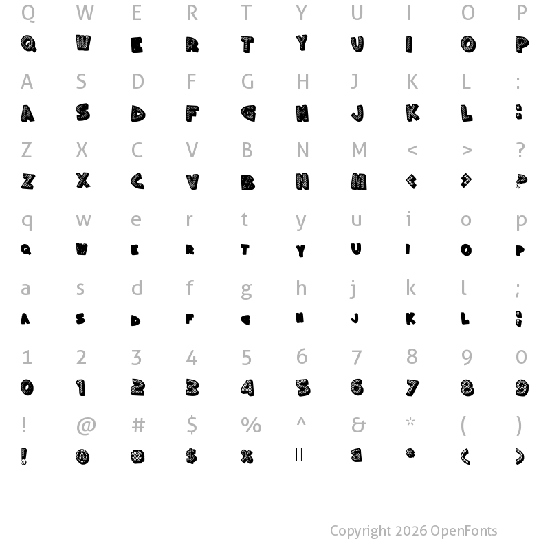 Character Map of silly Medium