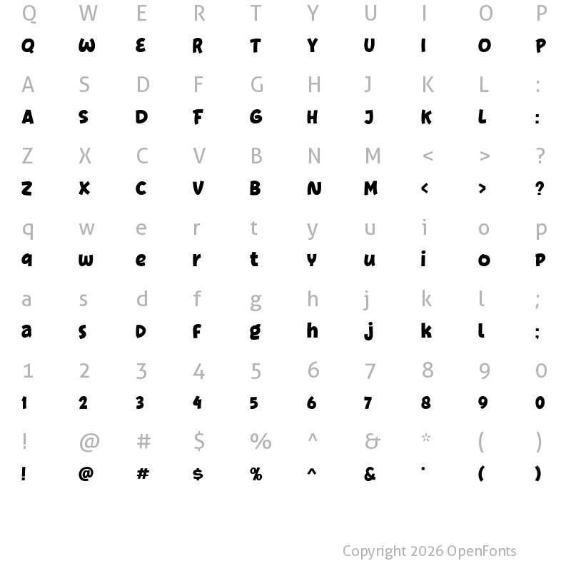 Character Map of Silver Broom Demo Regular