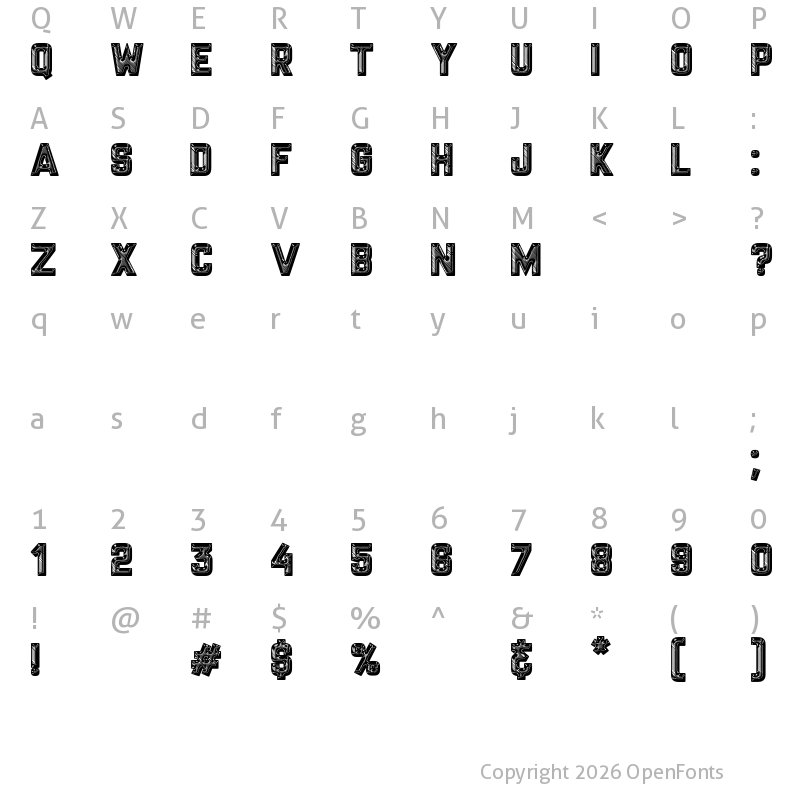 Character Map of Silver Medal Regular