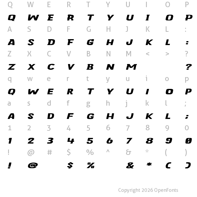 Character Map of Silver Smile Regular