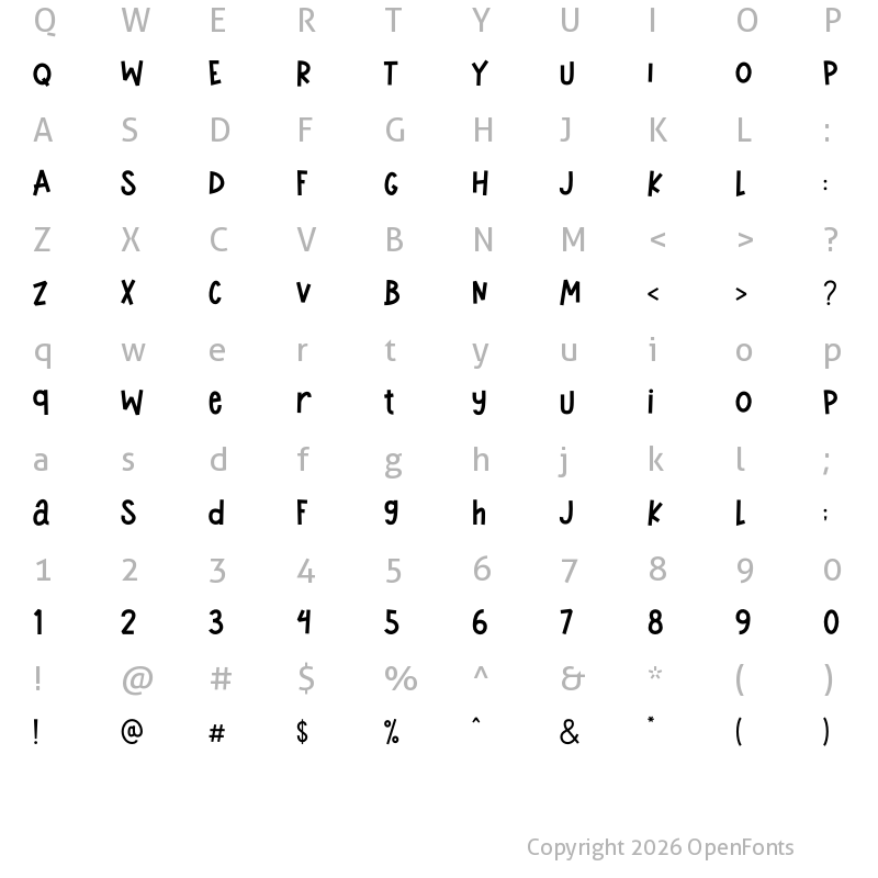 Character Map of Silverkids Regular