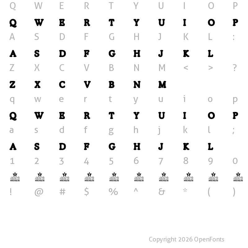 Character Map of SILVERS CLEAN PERSONAL USE Regular