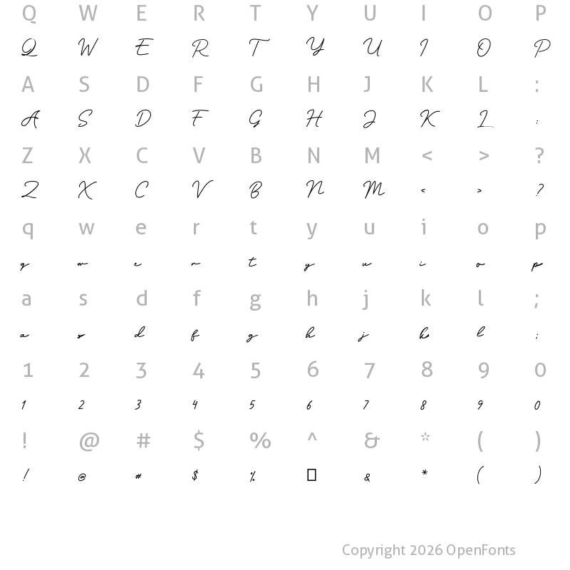 Character Map of Silverstone Regular
