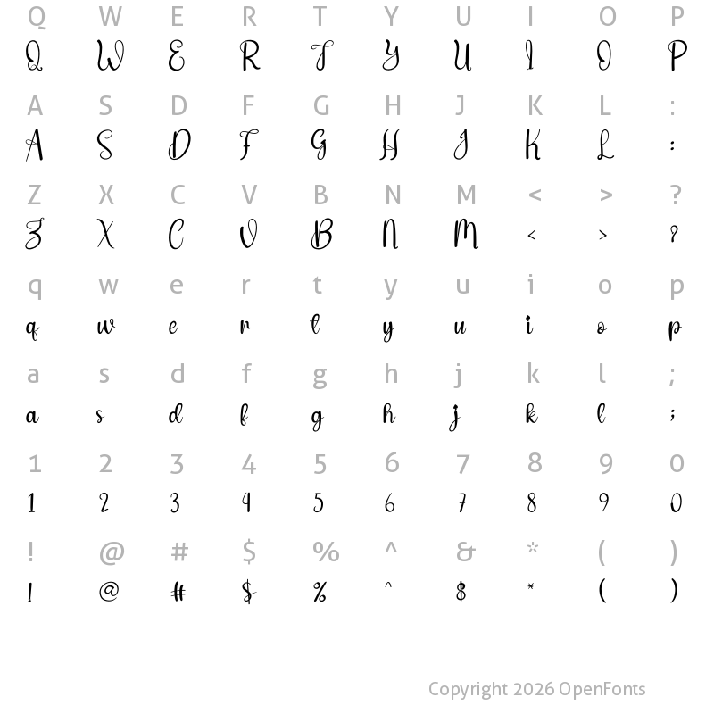 Character Map of Simple Christmas Regular