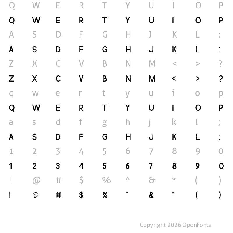 Character Map of Simple Grunge Regular