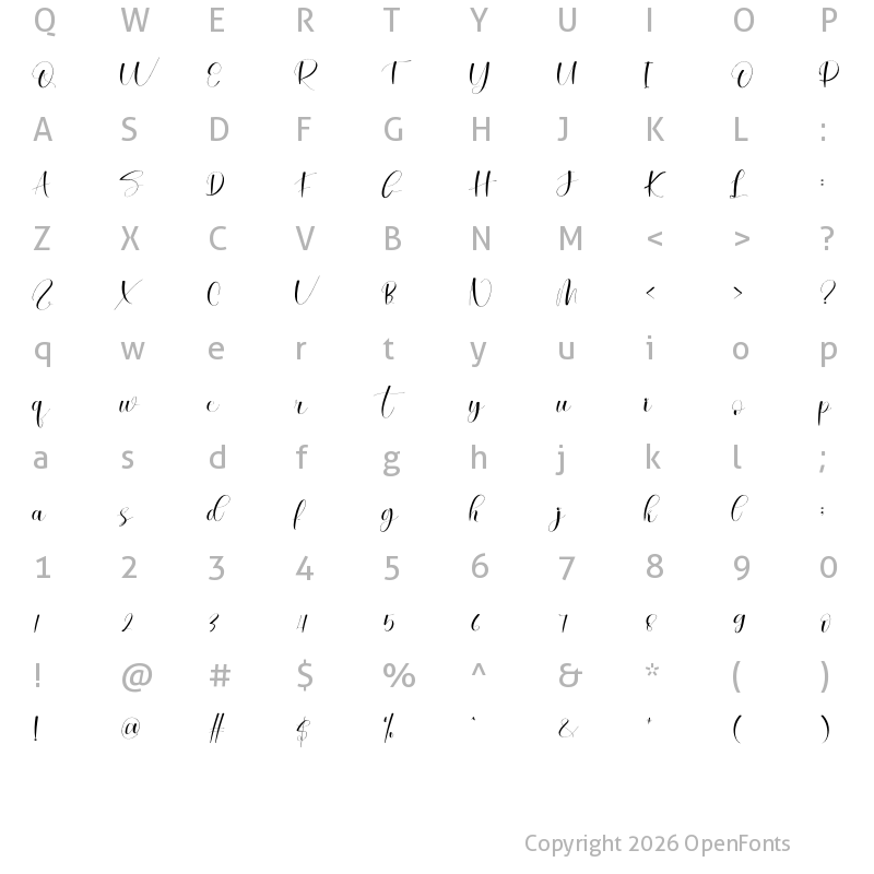 Character Map of Simple Soulmate Regular