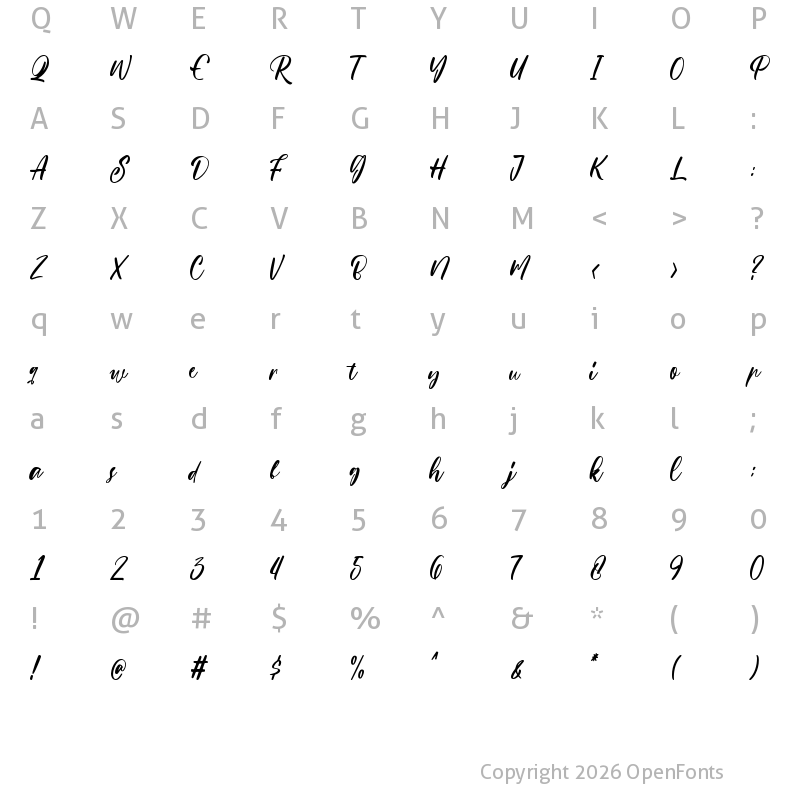 Character Map of Simple Things Regular
