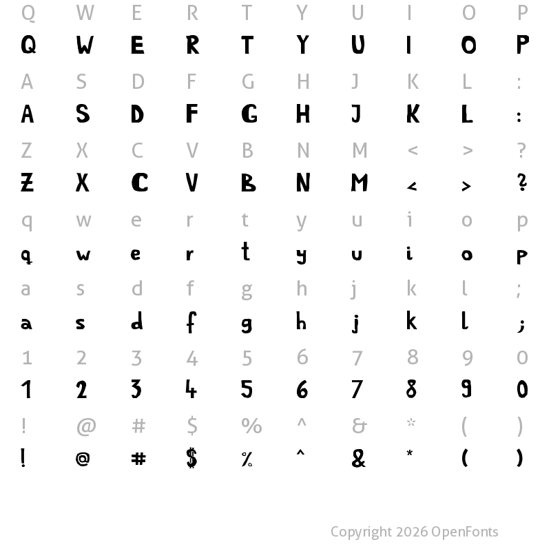 Character Map of SimpleLife Regular