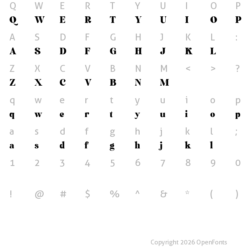 Character Map of SimplifyDemo Regular